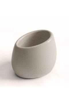 White Concrete Toothbrush Holder with Water-Resistant Finish and EVA Base