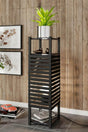 Else Black Decorative Modern Wooden Mdf Framed Floor Lamp With 2 Shelves - Swordslife