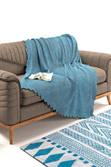 Else Blue Double Sided Non-Slip Chenille Single Sofa Cover Throw 12 Colors - Swordslife