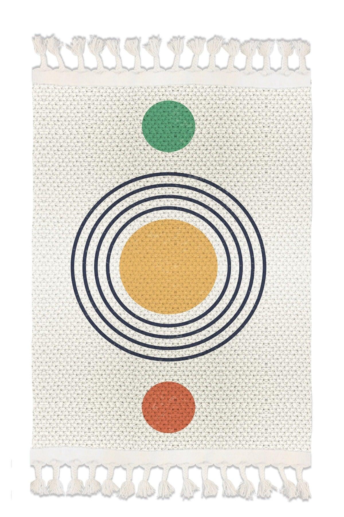 Else Patterned Washable Modern Single Bath Mat Carpet Vintage Woven Rug 50x80cm Byns-10 - Swordslife