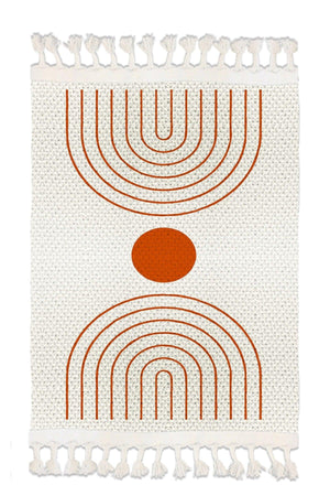 Else Patterned Washable Modern Single Bath Mat Carpet Vintage Woven Rug 50x80cm Byns-14 - Swordslife