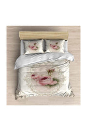 Else Vintage Pink Rose 3d Patterned Double Duvet Cover Set - Swordslife