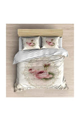 Else Vintage Pink Rose 3d Patterned Double Duvet Cover Set - Swordslife