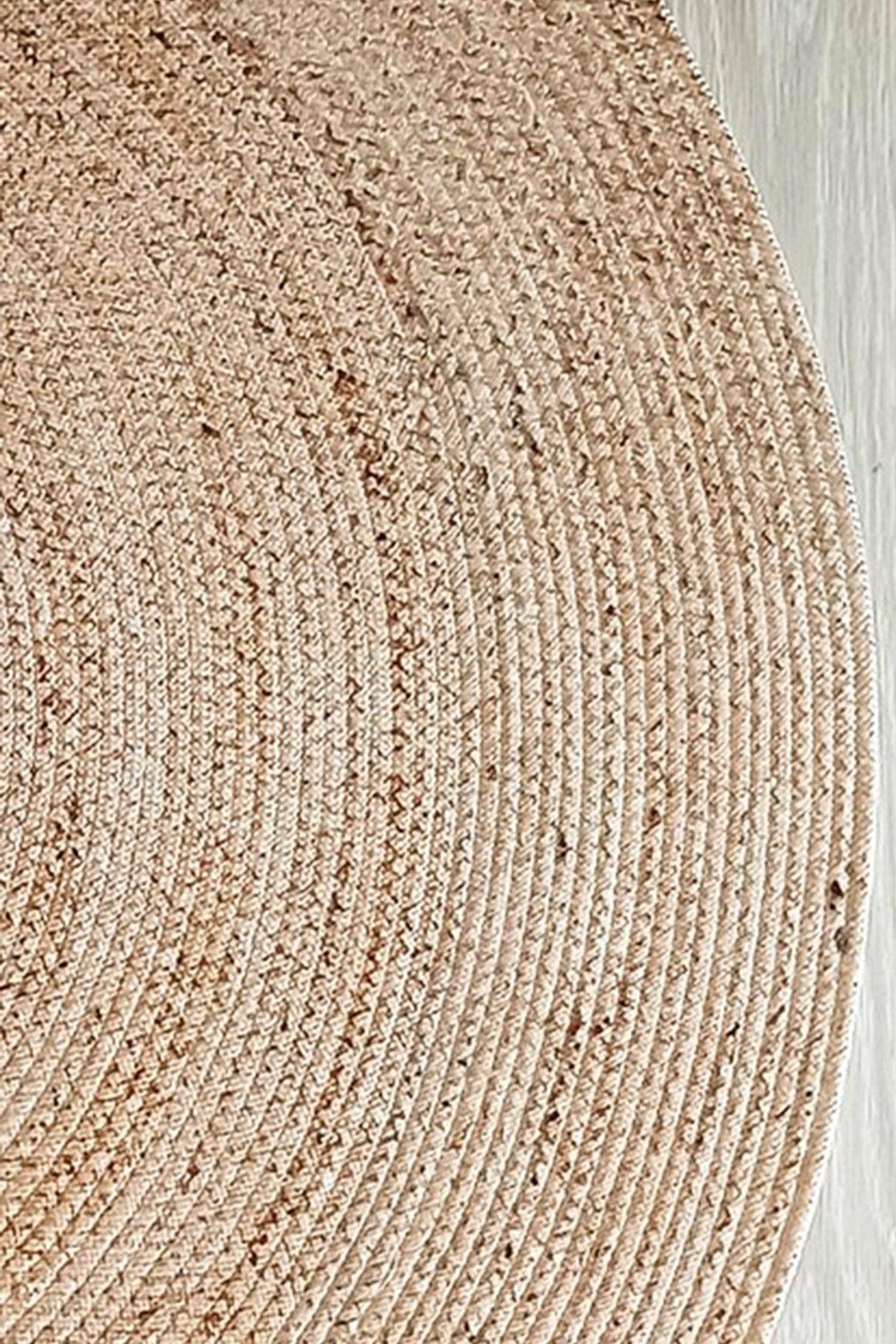 Else Yoga Patterned Rope Straw Jute Knit Round Carpet Bath Mat 80x80cm - Swordslife