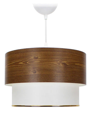 Triple Lampshade And Chandelier Set Wooden Pattern Bedroom Lighting - Swordslife