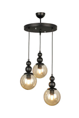 Endless 3rd Chandelier Black Honey Glass