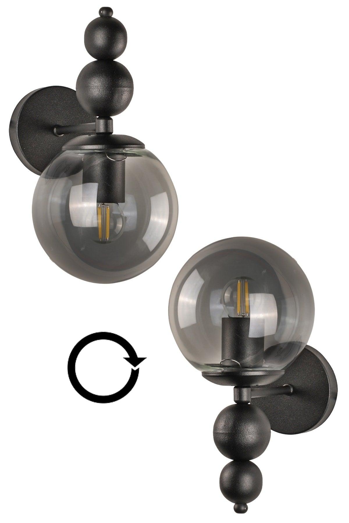 Endless Sconce 2 Pieces Black Smoked Glass - Swordslife