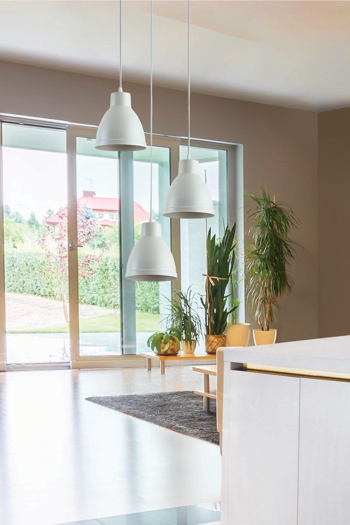 Enzo Special Design Modern Sports Decorative Cafe-kitchen White Color 3 Pcs Suspended Chandelier - Swordslife