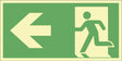 Rescue signs - left escape route / 297x148 / plastic - Swordslife