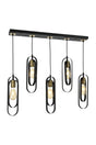 Esse 5-Piece Black Tumbled Box Pendant Chandelier - Swordslife