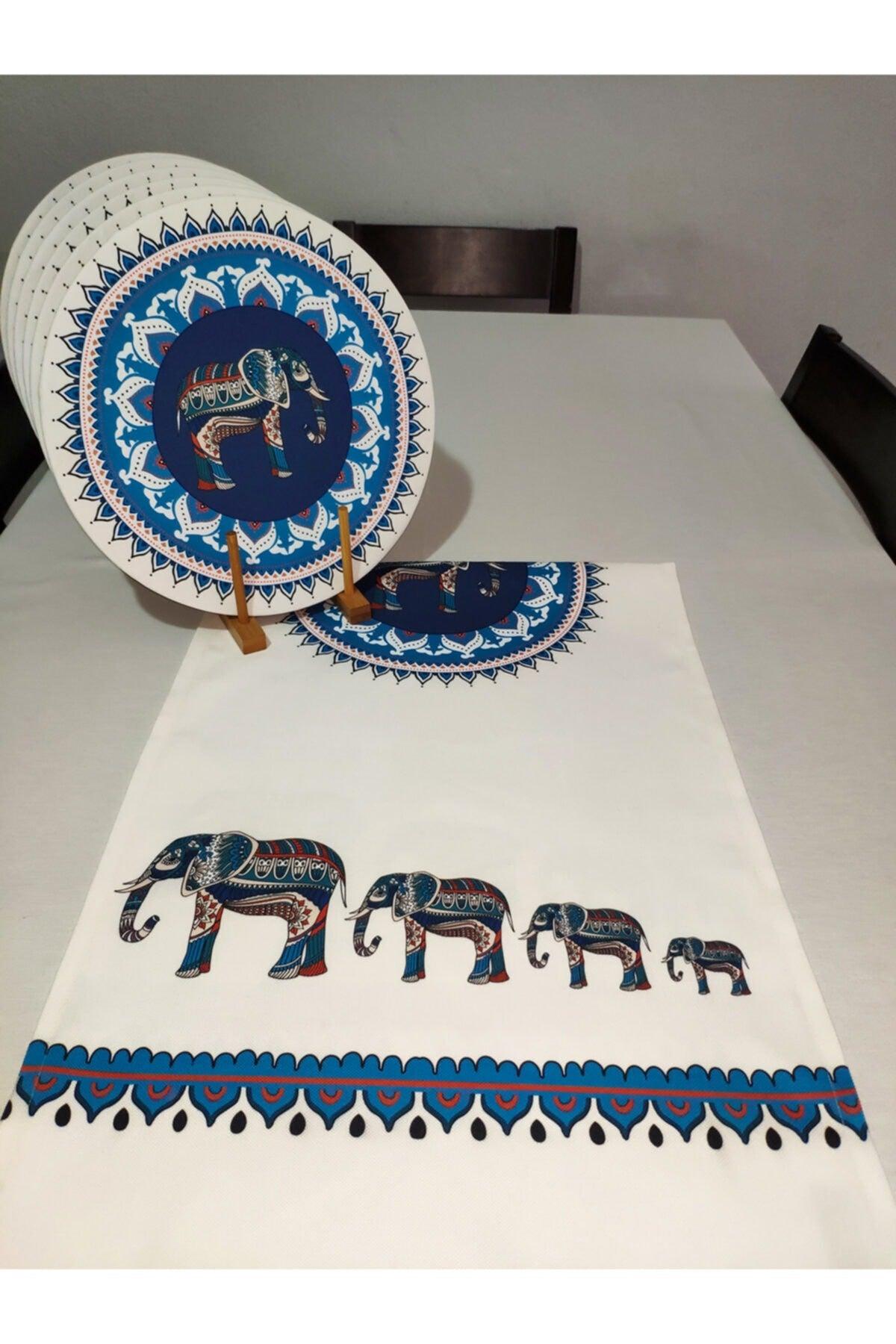 Ethnic Elephant Patterned Runner, Set of 2 Suplas - Swordslife