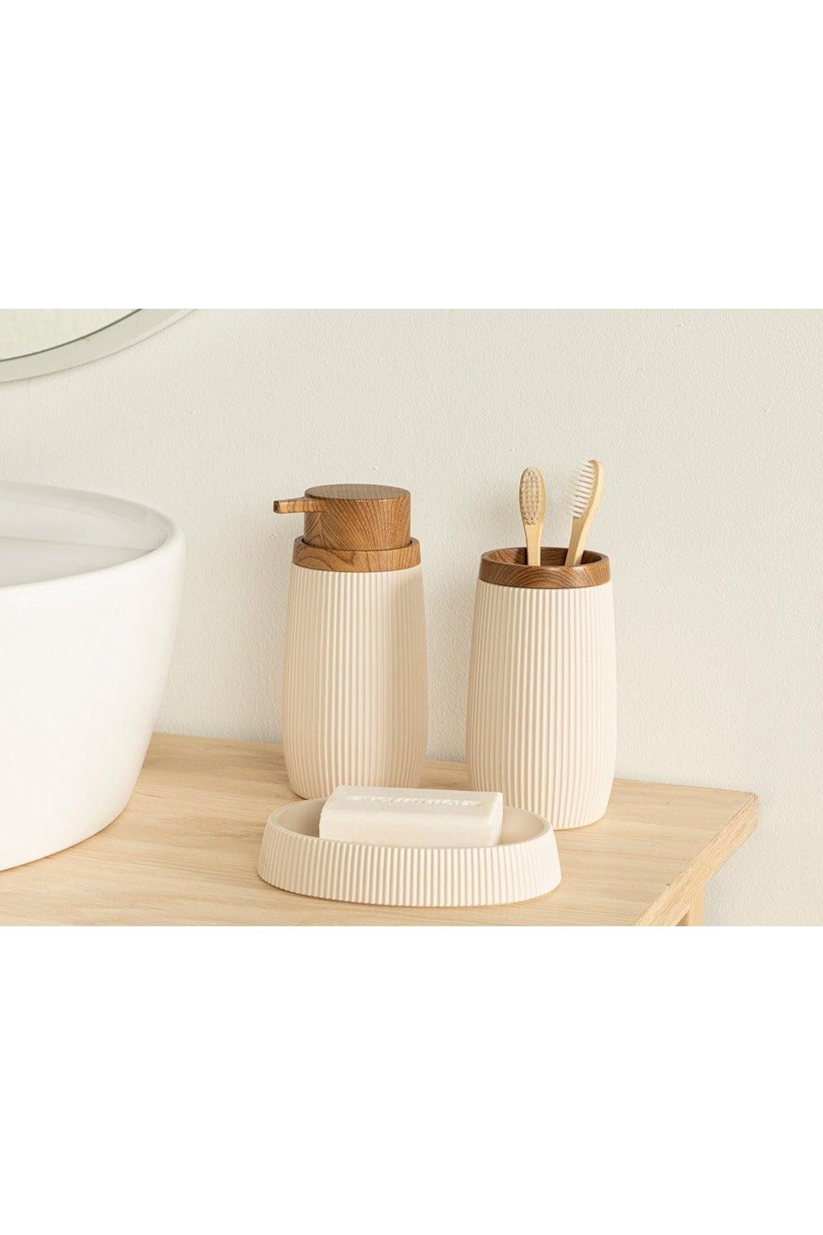 Evelyn 3-Piece Bathroom Set Beige - Swordslife