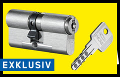 13-pin magnetic lock cylinder with reversible key system and emergency function