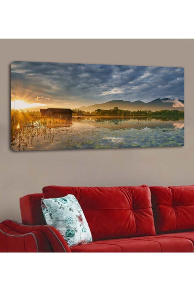 Extra Giant Size Luxury Canvas Painting Lake Nature Landscape - Swordslife