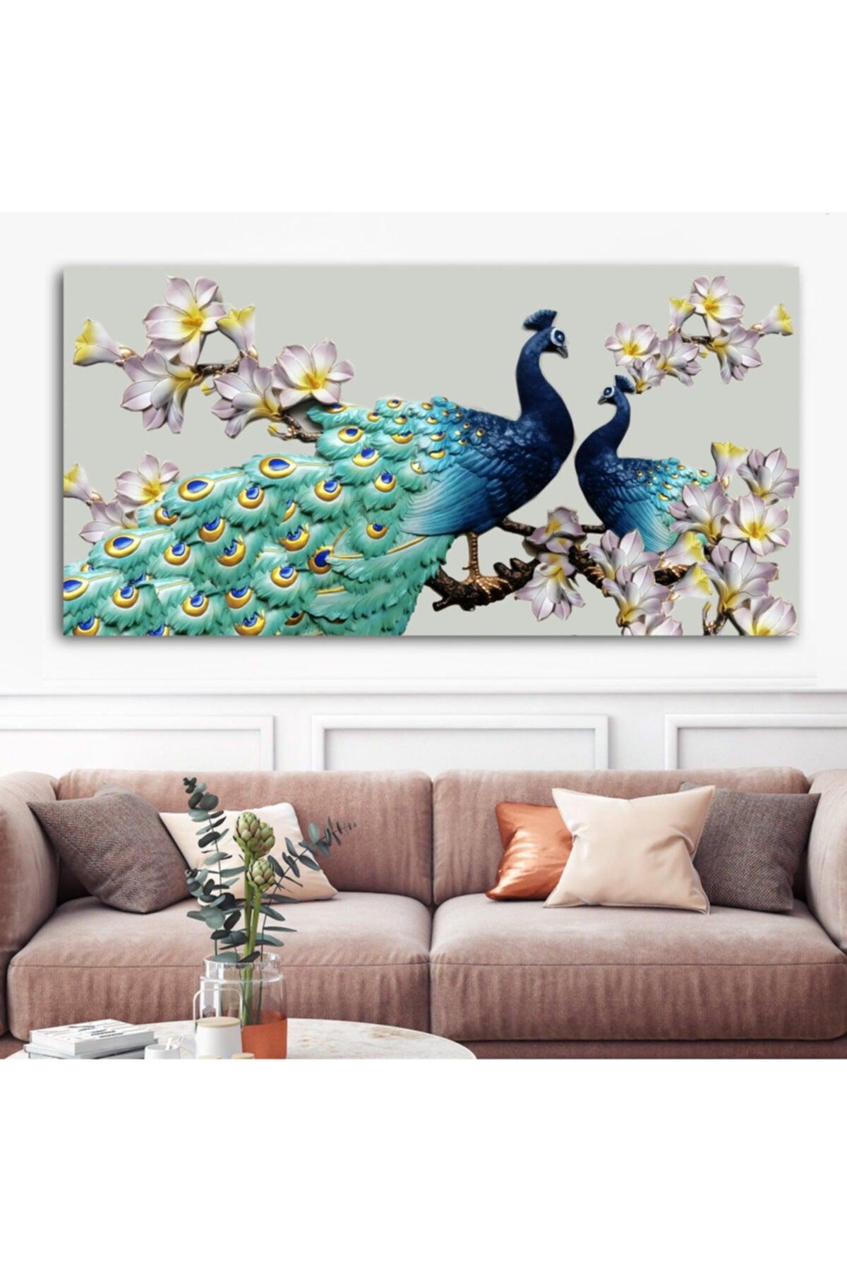 Extra Giant Size Decorative Peacock Canvas Painting - Swordslife