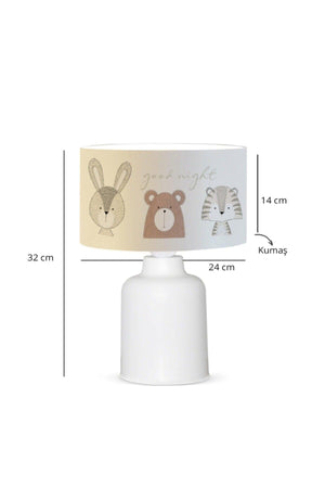 Fabric Printed Rabbit And Friends Kids Room Lampshade Ayd-3054 - Swordslife