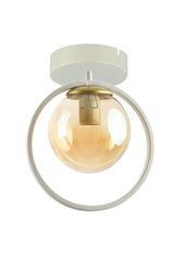 Peri Metal Ring White Honey Glass Hall - Kitchen Single Chandelier - Swordslife