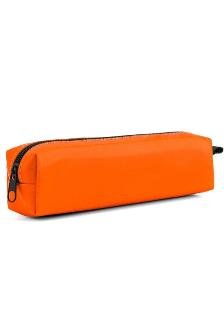 Faux Leather Dark Orange Neon Pencil Case