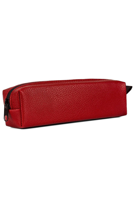 Faux Leather Dark Red Pencil Case