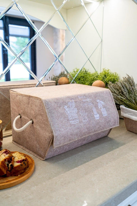 Felt Corner Lid Organizer Basket - Multi-Purpose Storage Organizer Box Brown - Swordslife