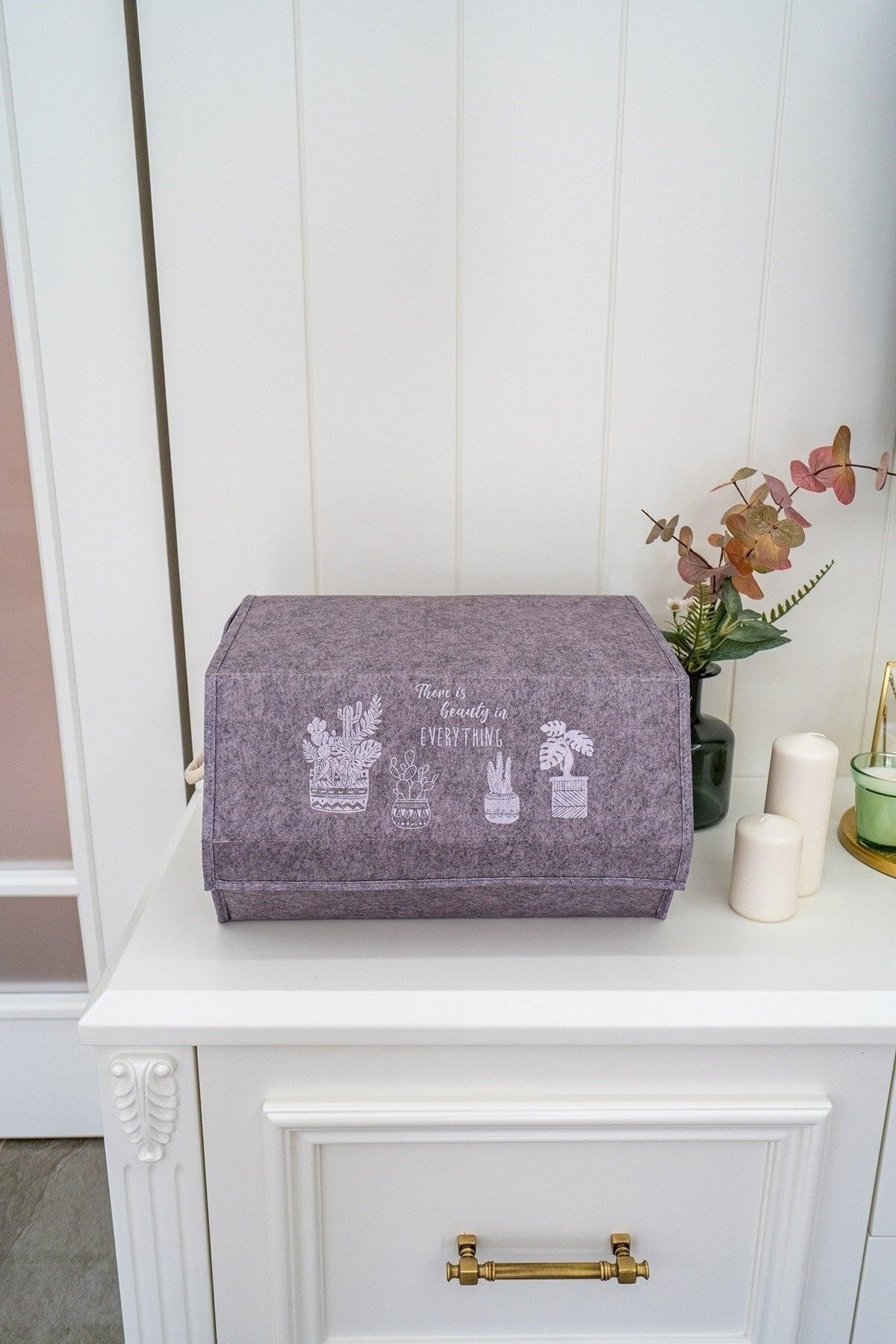 Felt Organizer Basket With Corner Lid - Lot