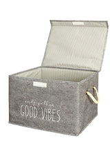 Felt Lid Organizer Mini Box - Multi-Purpose Storage Box Storage Box 35 X 24 X 24 Cm Gray - Swordslife