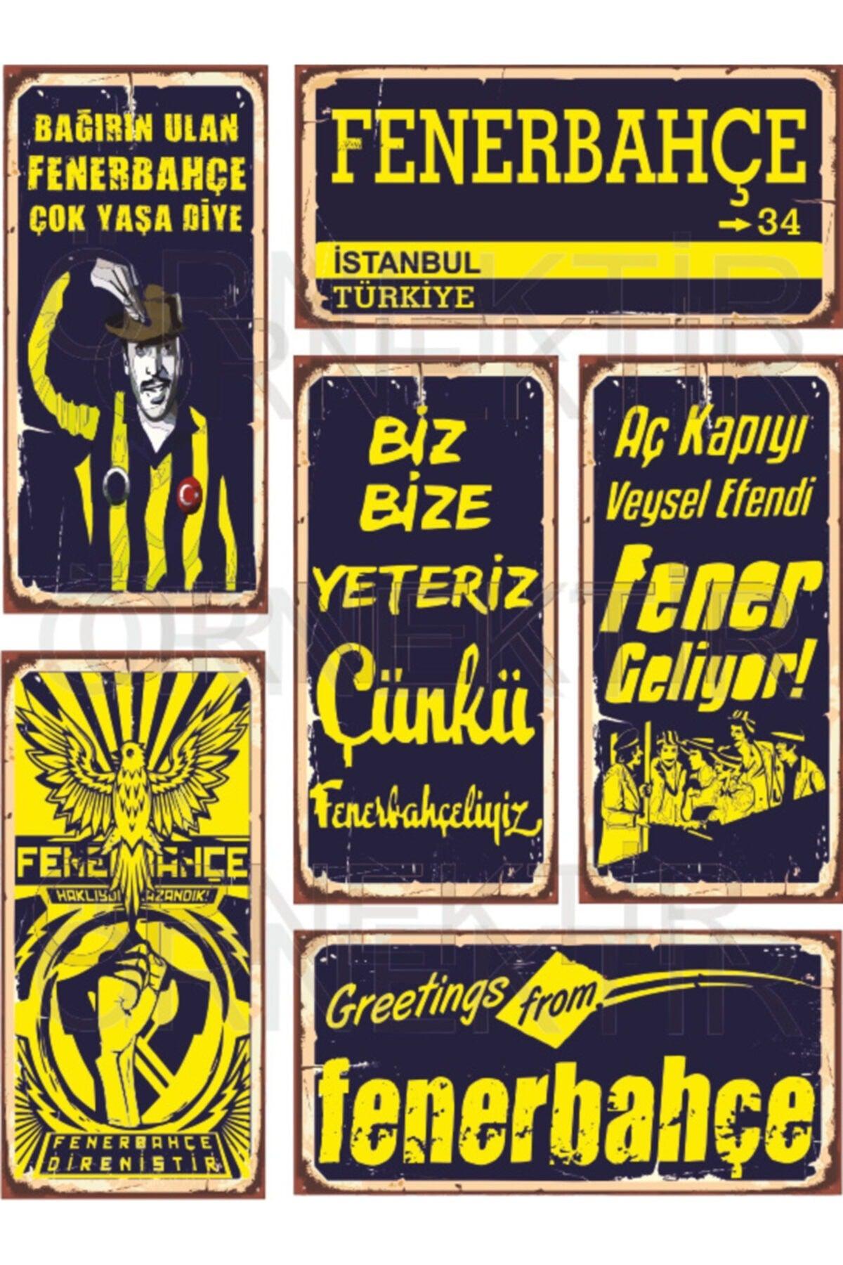 Fenerbahçe Mini Retro Wooden Poster Set of 6 - Swordslife