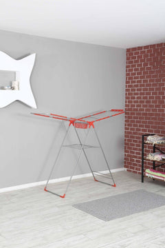 Gray Foldable Tumble Dryer with Stainless Steel Basket, 60x132 cm