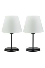 Fiesta Sun Double Metal Leg Lampshade Table Lamp - Black Leg (white) - Swordslife