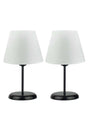 Fiesta Sun Double Metal Leg Lampshade Table Lamp - Black Leg (white) - Swordslife