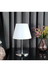 Fiesta Sun Metal Leg Lampshade Table Lamp - Wide Chrome (white) - Swordslife