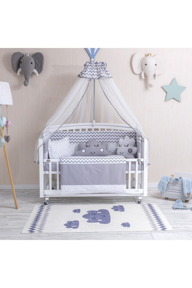 Figured Gray Crib Baby Sleeping Set 60x120 - Swordslife