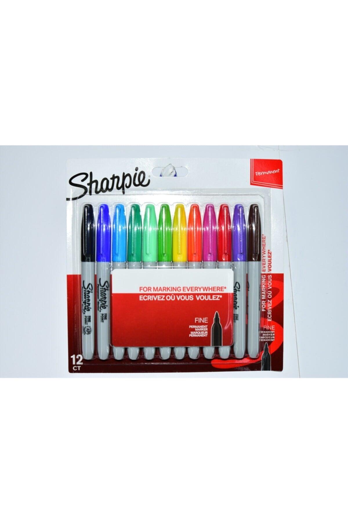 Fine Mixed Colors Permanent Marker 12 Pack