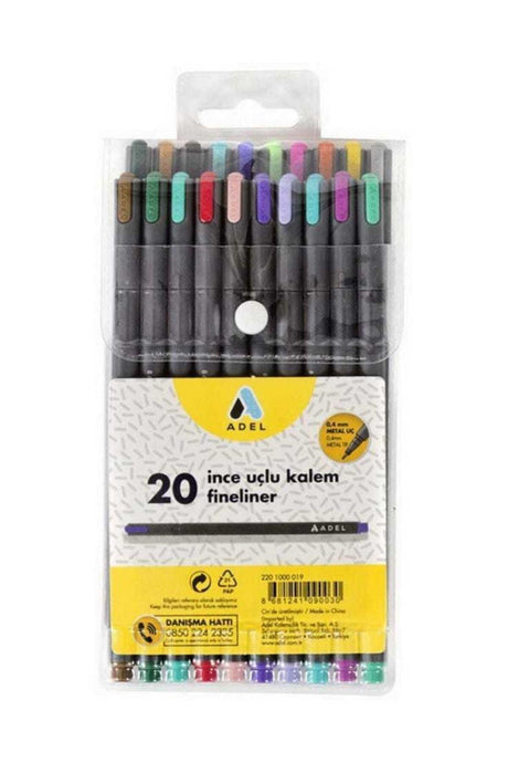 Fineliner 0.4mm Pen 20 Colors Mixed