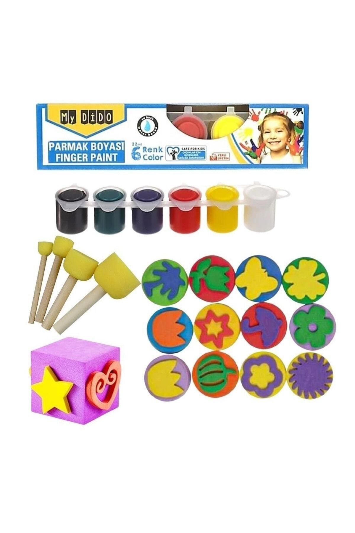 Finger Paint Pompom Sponge Bumper Brush Cube