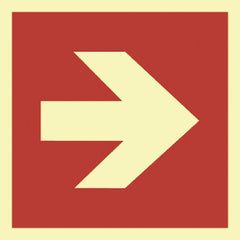 Fire protection sign - arrow / directional arrow / 148x148 / foil - Swordslife