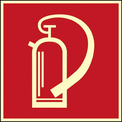 Fire protection sign Accent - Fire extinguisher 200x200mm plastic with red/white light - Swordslife