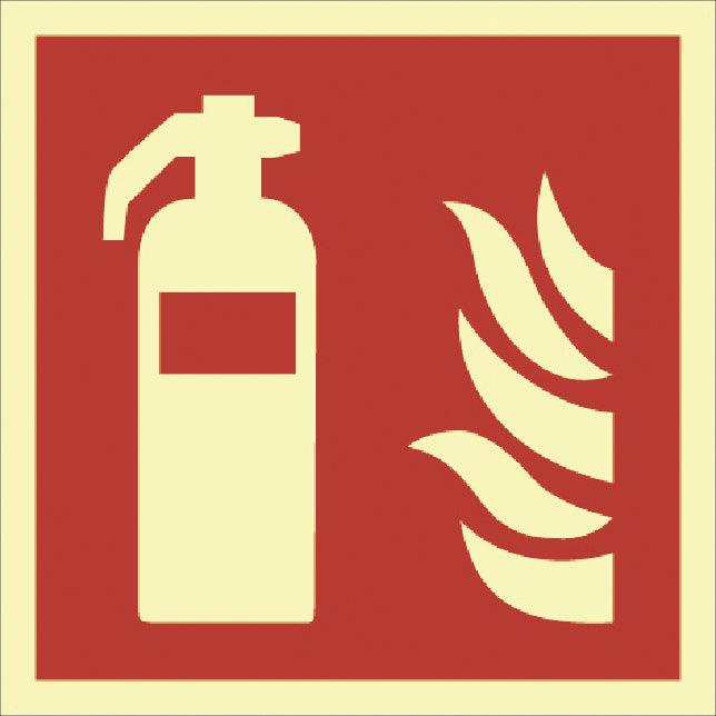 Fire protection sign - fire extinguisher / 148x148 / foil - Swordslife