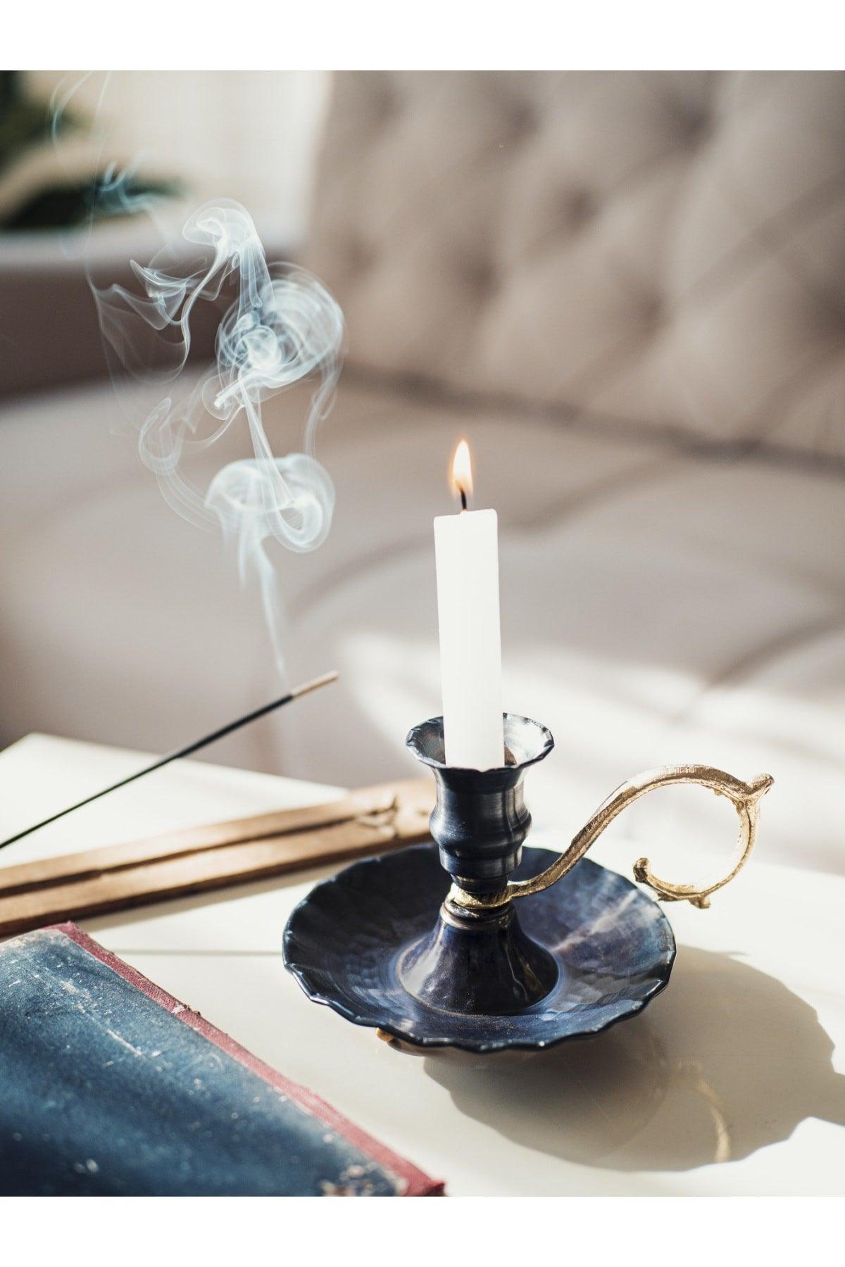 Frilly Copper Hand Candlestick