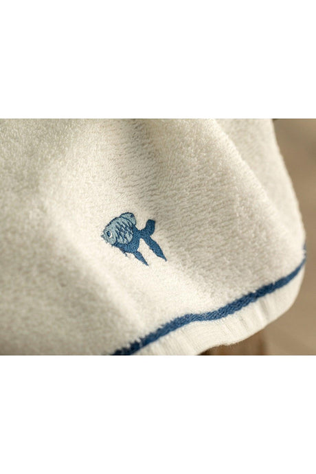 Fish Cotton Embroidered Hand Towel 30x40 Cm White - Swordslife