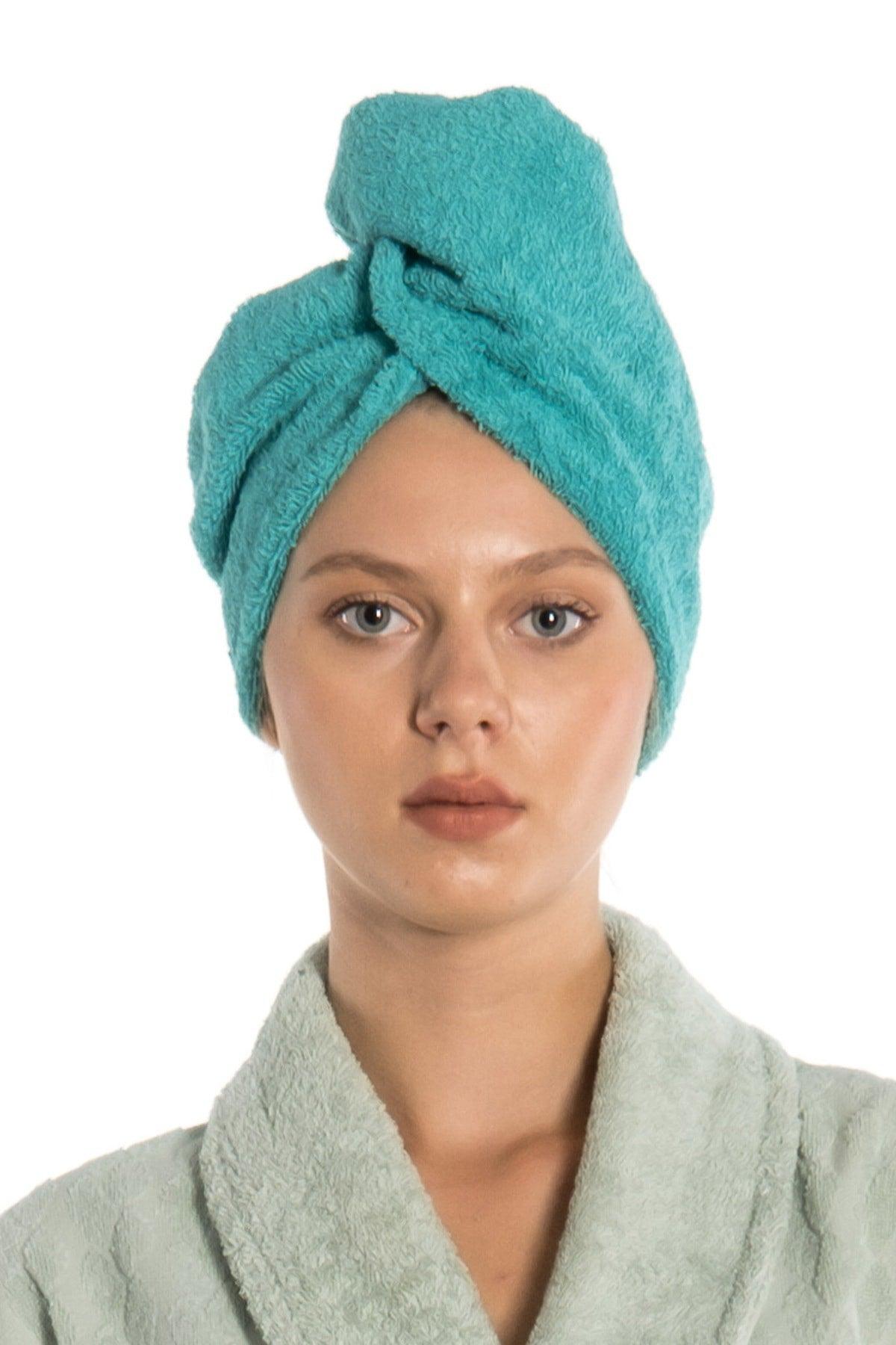 Flat Eponge Button Towel Turquoise Drying Cap - Swordslife