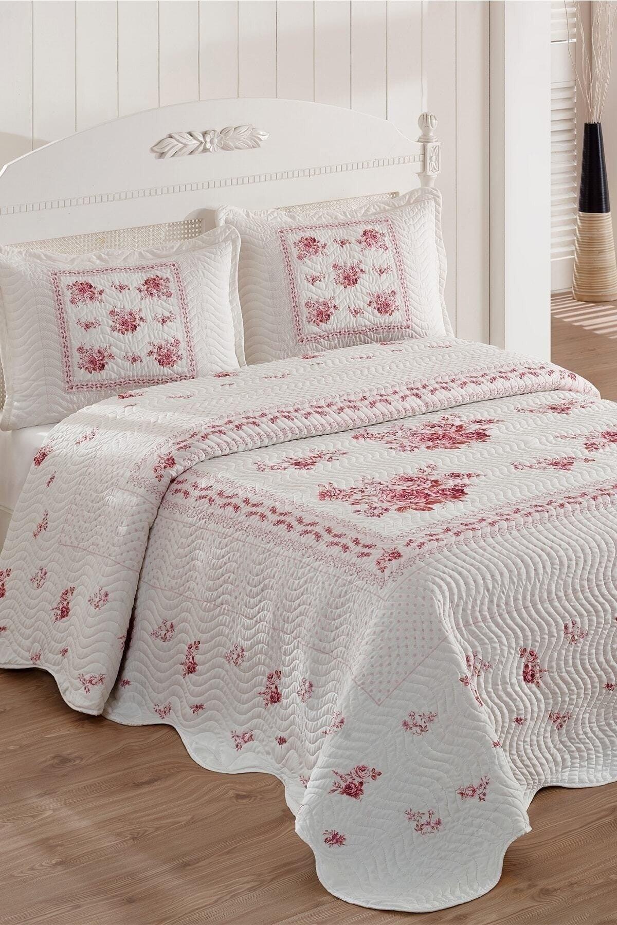 Flower Pink Double Quilted Bedspread Yöçk14 - Swordslife