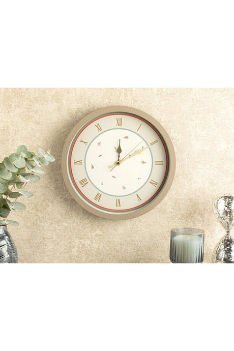 Flowery Wall Clock 30 Cm Mink - Swordslife