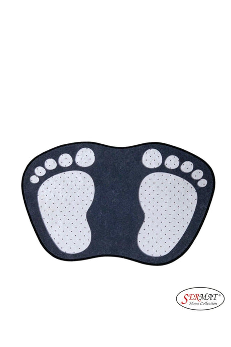 Footprint Pattern Bath Mat 40cmx60cm Anthracite - Swordslife