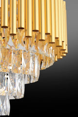 Alin 50' Gold Square Crystal Stone Chandelier - Swordslife