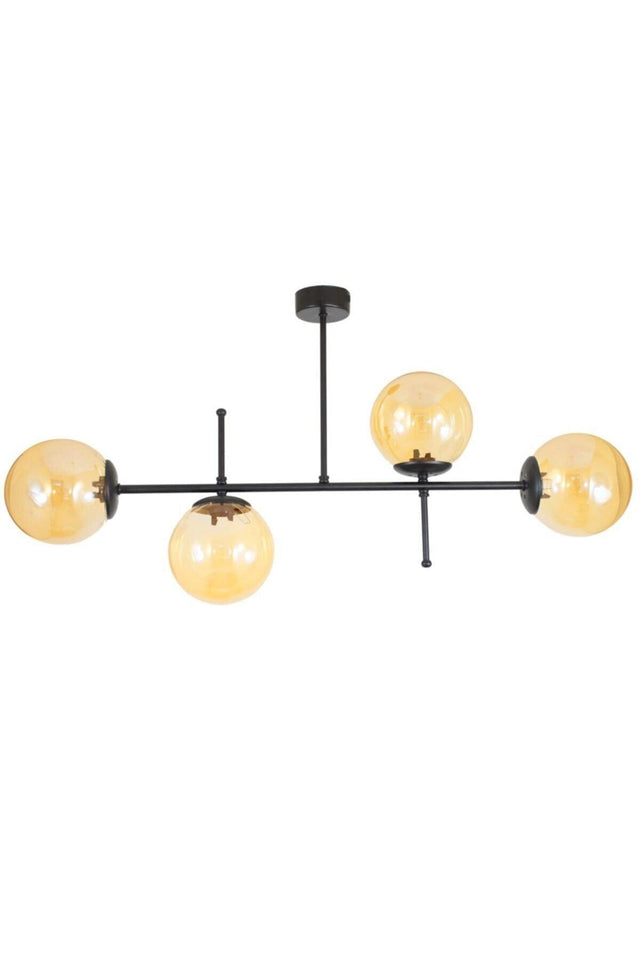 Quadruple Black Model Modern Globe Balglass Chandelier - Swordslife