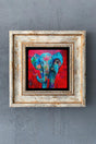 Framed Stone Wall Decor Painting Elephant 20cm X