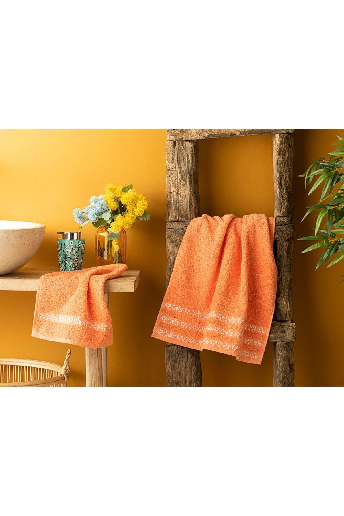 Freesia Cotton Face Towel 50x70 Cm Orange - Swordslife