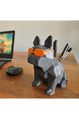 French Bulldog Concrete Pencil Holder(orange Glasses)