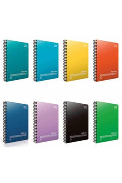 A4 spiral notebook with plastic cover and 120 sheets checkered paper